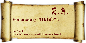 Rosenberg Miklós névjegykártya